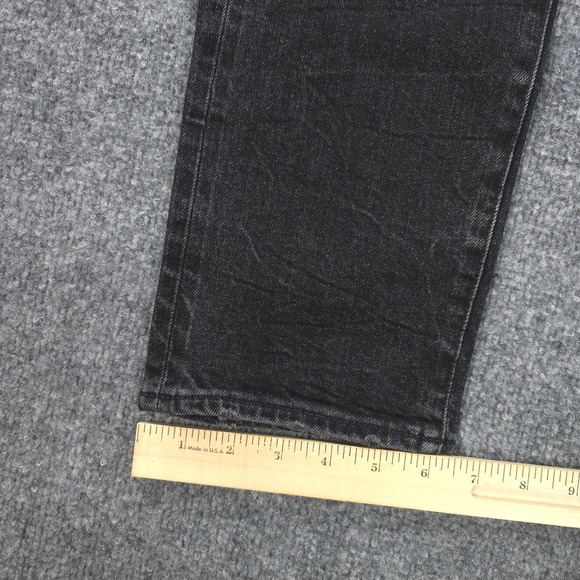 American Eagle Jeans Mens 29x31 Black Denim Slim Selvedge Button Fly Preppy - Picture 13 of 15